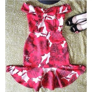 *Rare* Boston Proper Off-Shoulder Tropical Dress